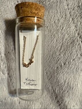 Kris Nations Gold 'Love' in a bottle Pendant Necklace 18k gold overlay